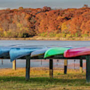 Colorful Canoes Poster