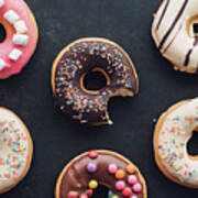 Colorful Doughnuts With Different Icings Poster