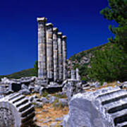 Columns At The Ancient Ionian Ruins Of Poster