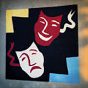 Comedy And Tragedy Painted Masks Poster