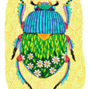 Common Garden Beetle Mounted Poster
