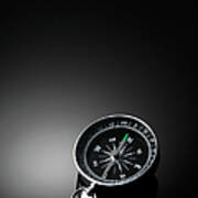 Compass On A Dark Background Poster