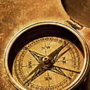 Compass On Old Texture Poster
