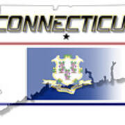 Connecticut State Horizontal Print Poster