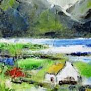 Painting Of Connemara Cottage By The Lake Poster