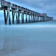 Cool Night At Russell-fields Pier - Panama City Beach Florida Poster