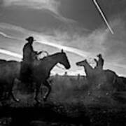 Cowboys On Horses Poster