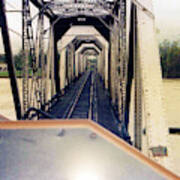 Rail Bridge - Crossing The Sacramento River - Flood Stage Poster