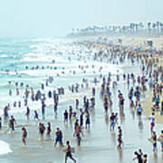 Crowded Beach Poster