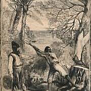 Crusoe And Friday Felling Wood Poster