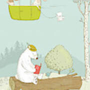 Cute Bears And Rabbits Whimsical Art For Kids Poster