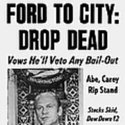 Daily News Front Page October 30, 1975 Poster