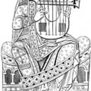 David Playing The Lyre, 10th Century Poster