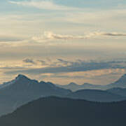 View From Mount Seymour At Sunrise Panorama Poster