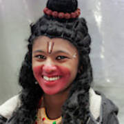 Deepavali Nyc 10_6_19 Young Female Dancer In Ornate Wig Poster