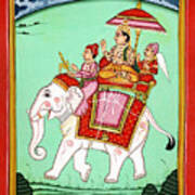 Deity Indra Mounted On Airavata Poster