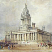 Design For Leeds Town Hall, 1854 Watercolor Poster