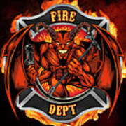 Devil Fire Department Logo Poster