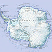 Digital Illustration Of Antarctica Poster
