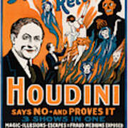 Do Spirits Return? Houdini Says No - Vintage Magic Poster Poster