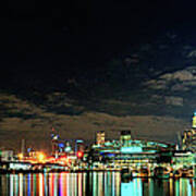 Docklands Moonlight Panorama Poster