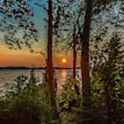 Dog Lake Sunsets Set The Mood Poster