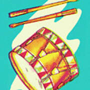 Drum And Drum Sticks Poster