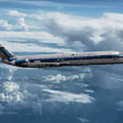 Eastern Airlines Dc-9 Among The Clouds Poster