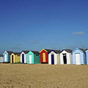 English Beach Huts Poster