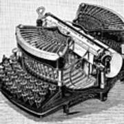Engraving Of The Williams Typewriter Poster