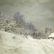 Environs De Honfleur. Neige-landscape Around Honfleur. Snow, Around 1867. Poster