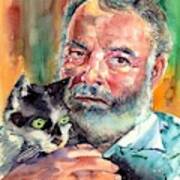 Ernest Hemingway Portrait Poster