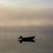 Ethereal Foggy Harbour Poster