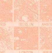 European Capital Cities Blueprint Maps Poster