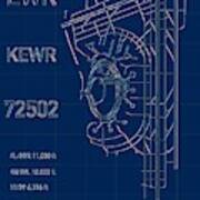 Ewr Newark Liberty Airport Blueprint Light Poster