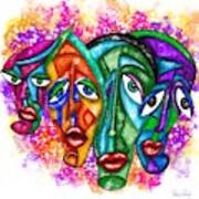 Faces - Abstract Painting Poster