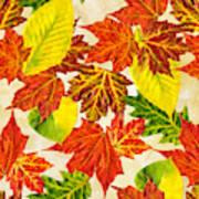 Fall Leaves Pattern Poster