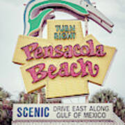 Famous Pensacola Beach Sign Gulf Breeze Florida Photo Poster
