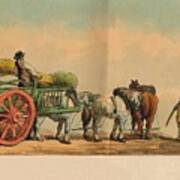 Farm Workers And Cart Poster