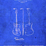 Fender Electric Guitar Patent Blueprint Poster
