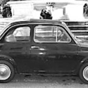 Fiat Cinquecento Black In Rome Poster