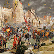 Final Assault And The Fall Of Constantinople In 1453 Poster