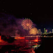 Fireworks Over The Falls. Poster