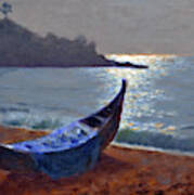 Fishing Boat At Kovalam Beach Poster