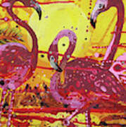 Flamingo Sunset Poster