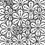 Flowers Black And White Poster