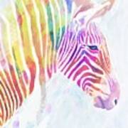Fluorescent Zebra Ii Poster