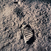 Footprint On Lunar Surface Poster