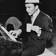 Frank Sinatra Playing Piano Poster