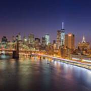 Frd Drive East River Manhattan New York City Skyline At Night Poster